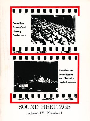 cover image of Canadian Aural/Oral History Conference